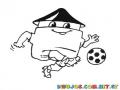 Dibujo De Chinito Gordito Jugando Futbol Para Pintar Y Colorear