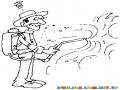 Dibujo De Fumigador Para Pintar Y Colorear Hombre Fumigando El Ambiente