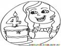Dibujo De Pastel Para Nina De 4 Anos Con Una Velita Del Numero Cuatro Para Pintar Y Colorear Feliz Cumpleanos