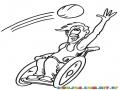 Dibujo De Discapacitado Jugando Basquetbol En Silla De Ruedas Para Pintar Y Colorear