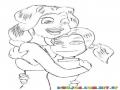 Dibujo De Mama Con Su Hija Para Pintar Y Colorear