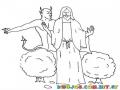 Dibujo De JESUS Venciendo Las Tentaciones Del Diablo Para Pintar Y Colorear