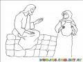Dibujo De Jesus Con La Mujer Del Pozo Para Pintar Y Colorear