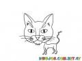 Dibujo De Gato Raquitico Y Escualido Para Pintar Y Colorear Gato Con Cuerpo Chiquito
