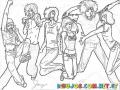 Dibujo De Grupo De Jovenes Adolescentes Saltando Y Brincando De Felicidad Para Pintar Y Colorear Chavos Saltando