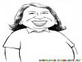 Dibujo De Mujer Gordita Con Una Gran Sonrisa Para Pintar Y Colorear
