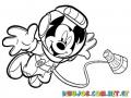 Mickey Mouse Astronauta Para Pintar Y Colorear Dibujo De Mickeymouse En El Espacio Mickeyastronauta