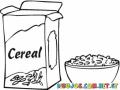 Dibujo Para Colorear Cereal Con Leche Para Desayunar