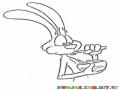 Dibujo Del Conejo Trix De Nestle Desayunando Cereal Para Pintar Y Colorear