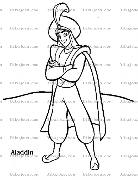 Dibujo para colorear Colorea A Aladino