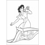 Dibujo para colorear Aladino Sobre Su Alfombra Magica Para Colorear Y Pintar Online