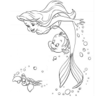 Dibujo para colorear la sirenita jugando para colorear