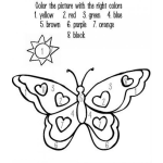 Dibujo para colorear Colorear Mariposa En Ingles