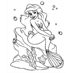 Dibujo para colorear la sirenita para imprimir y colorear