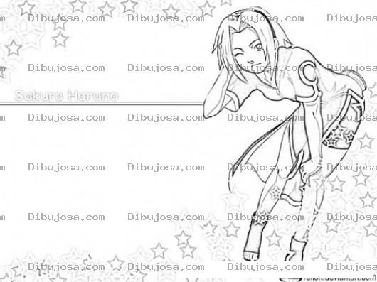 Dibujo para colorear Dibujo De Sakura Haruno Para Colorear Online Imprimir Y Pintar