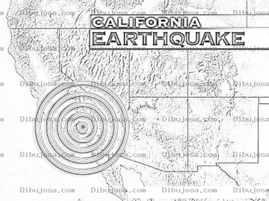 Dibujo para colorear California Earthquake Map Coloring Page