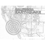 Dibujo para colorear California Earthquake Map Coloring Page