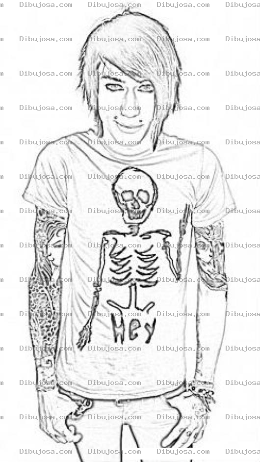 Dibujo para colorear Trace Cyrus Emo Coloring Page Para Colorear Y Pintar