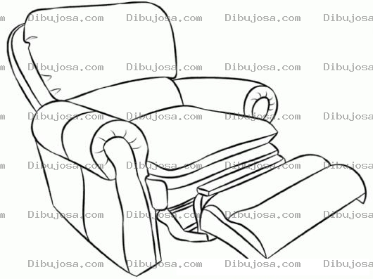 Dibujo para colorear Colorear Sillon De Papa Comodo Sofa De Cuero Para Pintar