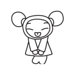 Dibujo para colorear Colorar a Puca con lengua de fuera