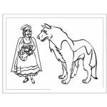 Dibujo para colorear Colorear A Caperucita Roja Con El Lobo