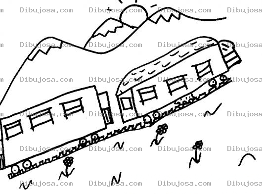 Dibujo para colorear Colorear Tren En Las Montanas