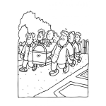 Dibujo para colorear Dibujo De Un Entierro Y Funeral Para Colorear