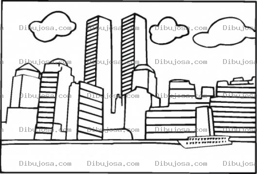 Dibujo para colorear Twin Towers 9/11 Coloring Page Para Colorear Online