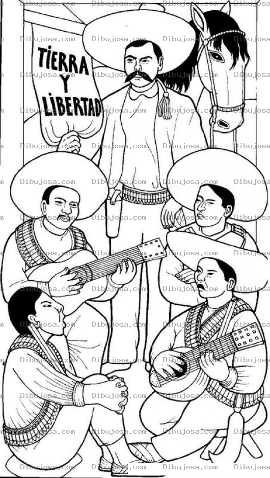 Dibujo para colorear Dibujo De Zapata Tierra Y Libertad Mexicana Para Colorear Y Pintar