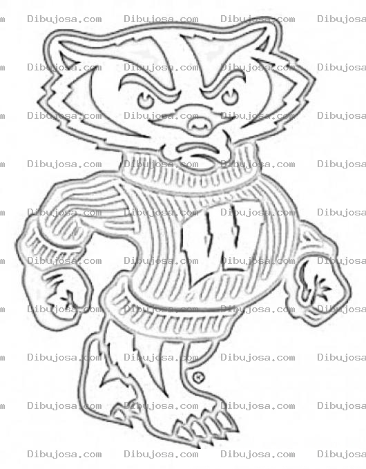 Dibujo para colorear Wisconsin Badgers Football Mascot Coloring Page Colorear Mascota De Los Wisconsin Badgerswis