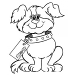 Dibujo para colorear Colorear Regalo De Perrito Para Navidad