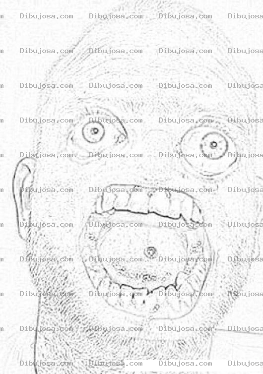 Dibujo para colorear Dibujo De Un Hombre Feo Y Horrible Para Pintar Y Colorear