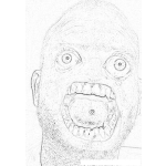 Dibujo para colorear Dibujo De Un Hombre Feo Y Horrible Para Pintar Y Colorear