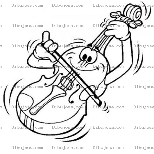 Dibujo para colorear Dibujo De Violin Tocandose A El Mismo Para Pintar Y Colorear