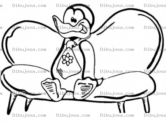 Dibujo para colorear Pinguino En Sofa Para Pintar Y Colorear