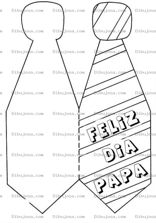 Dibujo para colorear Tarjeta Gratis De Corbata Para Felicitar A Papa O Para El Dia Del Padre Para Pintar Y Colorear