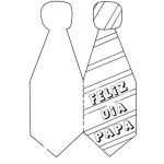 Dibujo para colorear Tarjeta Gratis De Corbata Para Felicitar A Papa O Para El Dia Del Padre Para Pintar Y Colorear