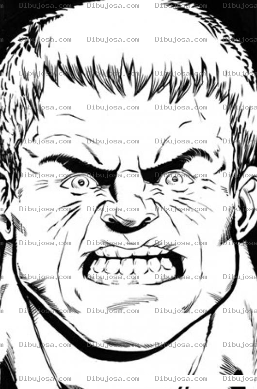 Dibujo para colorear Cara De Hombre Enojado Para Pintar Y Colorear