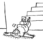 Dibujo para colorear Dibujo De Accidente En Gradas Caida De Escaleras Para Colorear