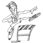 Dibujo para colorear Dibujo De Atleta Saltando Vallas Corriendo Sobre Obstaculos Para Colorear