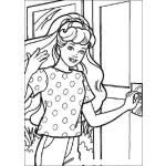 Dibujo para colorear Colorear a Barbie entrando a su cuarto
