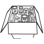 Dibujo para colorear Dibujo De Caja Con Alimentos Enlatados Para Pintar Y Colorear