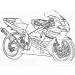 Dibujo para colorear Dibujo De Moto Suzuki parecida a la yamaha R6 Para Pintar Y Colorear