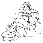 Dibujo para colorear Dibujo D Euna Chica Atrapada En Una Banca Para Colorear