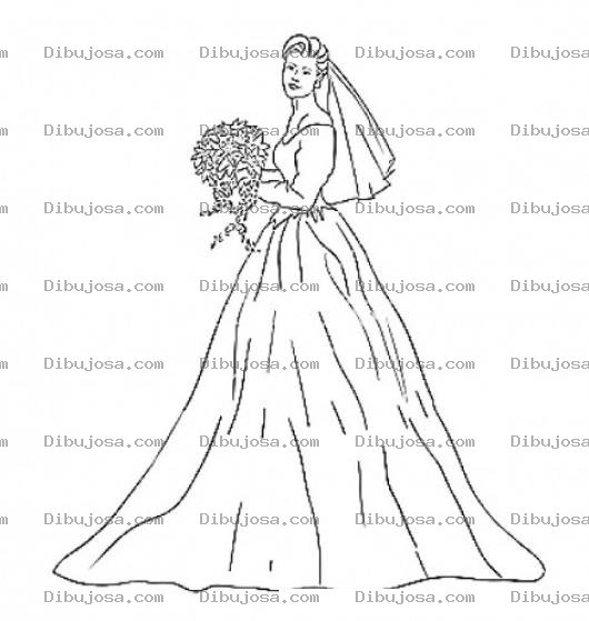 Dibujo para colorear Vestido De Novia Para Pintar Y Colorear