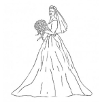 Dibujo para colorear Vestido De Novia Para Pintar Y Colorear
