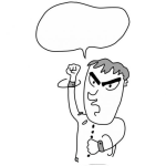 Dibujo para colorear Dibujo De Hombre Alegando Para Pintar Y Colorear