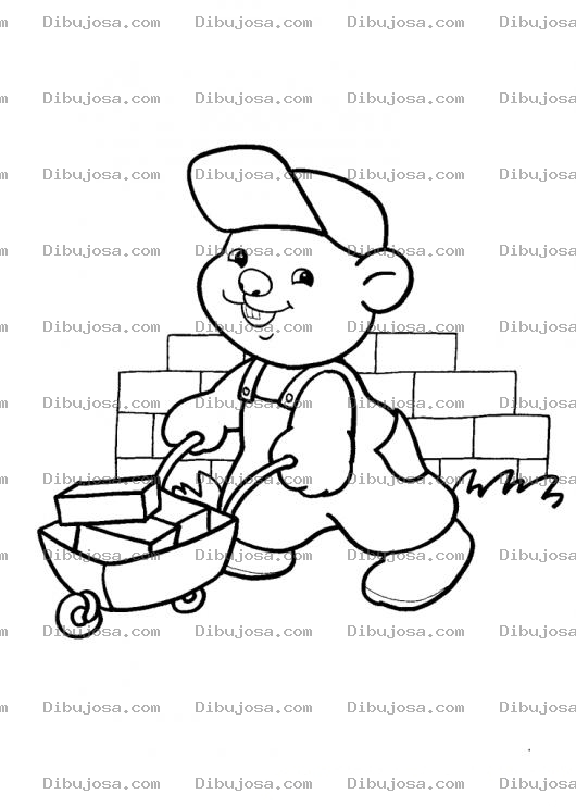 Dibujo para colorear Colorear Osito Albanil