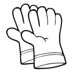 Dibujo para colorear Dibujo De Guantes De Caucho Guantes De Hule Guantes De Tela Para Pintar Y Colorear