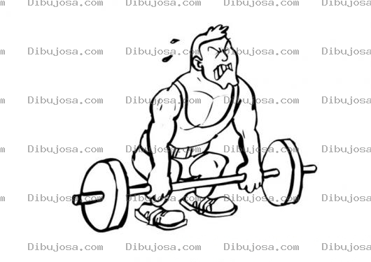 Dibujo para colorear Dibujo De Un Hombre Levantando Pesas Para Pintar Y Colorear